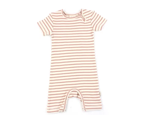 Petit Piao sea shell pink stribet jumpsuit